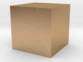 3D printed Sample Model Cube 1cm in Natural Bronze: Large
