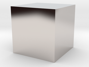 3D printed Sample Model Cube 1cm in Platinum: Large