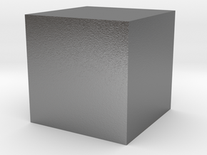 3D printed Sample Model Cube 0.25cm in Natural Silver