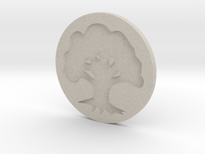 Magic The Gathering Green Mana Drink Coaster in Natural Sandstone