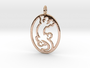 Gecko Pendant in 14k Rose Gold Plated Brass