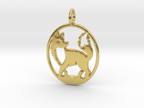 Fox Pendant in Polished Brass