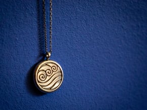 Water Emblem Necklace from Avatar: The Last Airben in Polished Silver