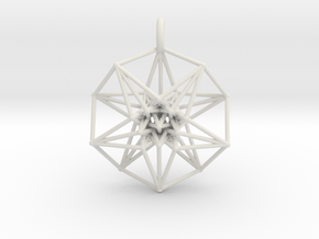 5d hypercube pendant - 3 sizes in White Natural Versatile Plastic: Small