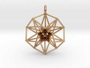 5d hypercube pendant - 3 sizes in Natural Bronze: Small
