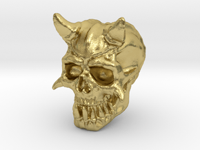 Demon Skull V1 in Natural Brass