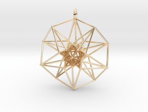  5D Toroidal HyperCube - 3 sizes in 14k Gold Plated Brass: Large