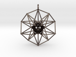 5D Toroidal HyperCube - 3 sizes in Polished Bronzed-Silver Steel: Small