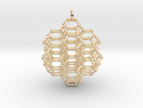 7 sided honeycomb cluster pendant in 14k Gold Plated Brass: Small