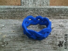 Braided Polygon Ring Size 7 in Blue Processed Versatile Plastic