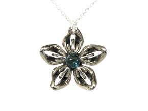 Topaz Transgender Flower Necklace in Polished Bronzed-Silver Steel