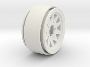 1.55" Steel 5 Lug Beadlock Wheel - Positive Offset in White Natural Versatile Plastic