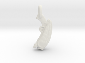 Skullgun_Pendant_50mm in White Natural Versatile Plastic