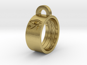 Sundial Ring Necklace Pendant (UK Latitude Model) in Natural Brass
