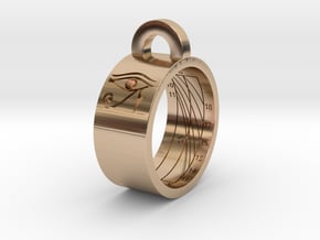 Sundial Ring Necklace Pendant (UK Latitude Model) in 14k Rose Gold Plated Brass