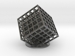 lattice cube 5x5x5 in Natural Silver
