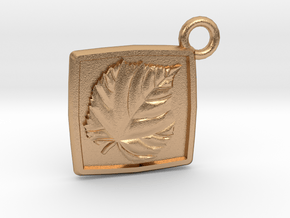 Linden leaf keychain in Natural Bronze