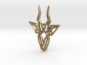 Geometirc Antelope Shaped Pendant in Polished Gold Steel