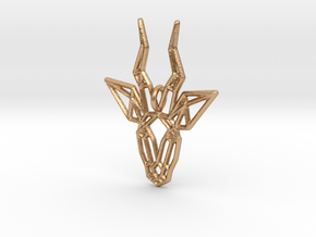 Geometirc Antelope Shaped Pendant in Natural Bronze