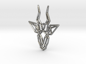 Geometirc Antelope Shaped Pendant in Natural Silver