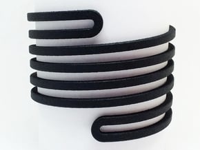 Banded Wrap Bracelet in Black Natural Versatile Plastic