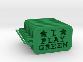 I PLAY GREEN - Meeple keychains (8) in Green Processed Versatile Plastic