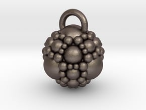 Fractal sphere pendant in Polished Bronzed Silver Steel