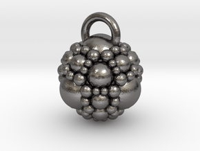 Fractal sphere pendant in Polished Nickel Steel