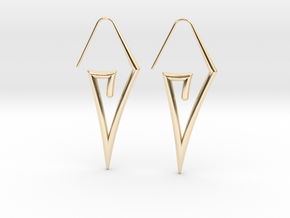 Sharp Triangle Hoop in 14K Yellow Gold