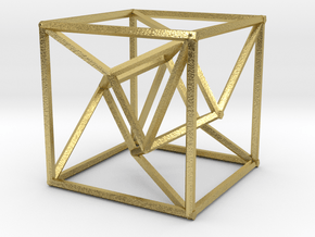 Distorted Tesseract in Natural Brass