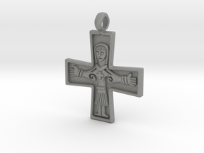 Virgin Mary Cross Pendant in Gray PA12