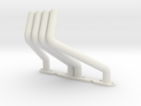 RC4WD V8 Zoomie Headers Left Side in White Natural Versatile Plastic