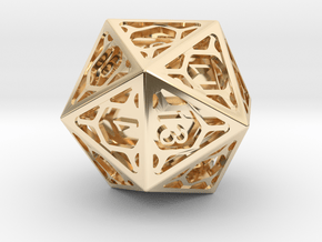 D20 Balanced - Cage die in 14K Yellow Gold