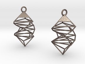 Earrings in Polished Bronzed-Silver Steel