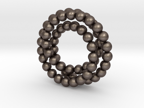 Pearled Knot in Polished Bronzed-Silver Steel