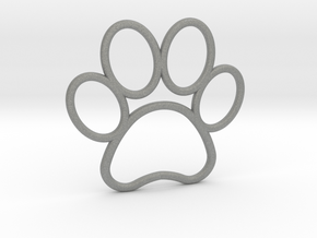 Paw Print Pendant - Large in Gray PA12
