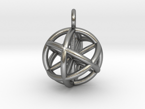 Vector Equilibrium Sphere 20mm- with 6 axis in Natural Silver
