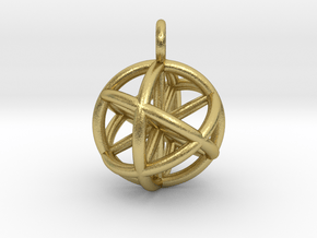 Vector Equilibrium Sphere 20mm- with 6 axis in Natural Brass