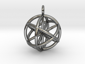 Seed of Life - 6 Axis 30mm.stl in Fine Detail Polished Silver
