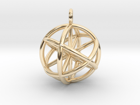 Seed of Life - 6 Axis 30mm.stl in 14k Gold Plated Brass