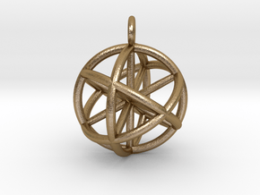 Seed of Life - 6 Axis 30mm.stl in Polished Gold Steel