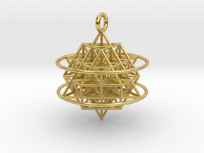 64 Tetrahedron Grid with Boundary Circles in Polished Brass