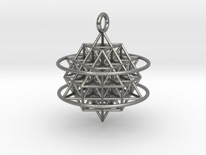 64 Tetrahedron Grid with Boundary Circles in Natural Silver
