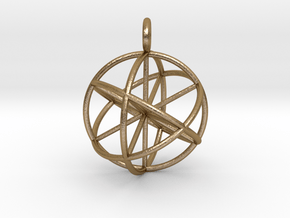 seed of life 30mm thin lines in Polished Gold Steel