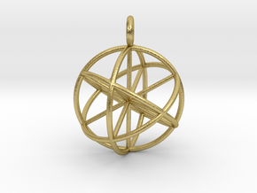 seed of life 30mm thin lines in Natural Brass