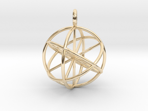 seed of life 30mm thin lines in 14k Gold Plated Brass
