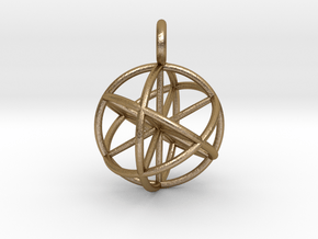Seed of Life Pendant 20mm  in Polished Gold Steel