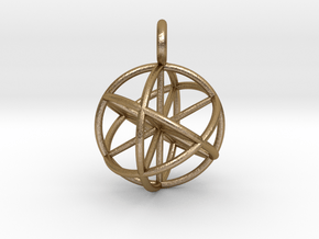 Seed of Life Genesa Sphere 20mm and 30mm in Polished Gold Steel: Medium