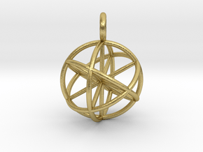 Seed of Life Pendant 20mm  in Natural Brass