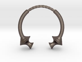 Torque Bracelet  in Polished Bronzed-Silver Steel